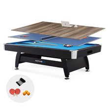 Load image into Gallery viewer, ActiveGo BreakShot 8ft Pool Table with 3-IN-1 Table Top