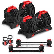 Load image into Gallery viewer, Cortex Revolock V2 48kg Pair Set Adjustable Steel Dumbbell Barbell Kettlebell All-in-One