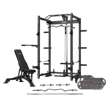 Load image into Gallery viewer, Cortex PR4 Folding Power Rack with 90kg Standard Tri-Grip Weight and Bar Set