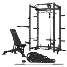 Load image into Gallery viewer, Cortex PR4 Folding Power Rack with 100kg Olympic Tri-Grip Weight, Bar and Bench Set