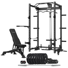 Load image into Gallery viewer, Cortex PR4 Folding Power Rack with 130kg Olympic Bumper Weight, Bar and Bench Set