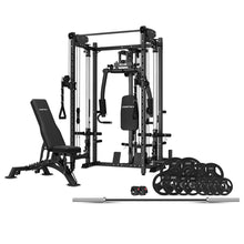 Load image into Gallery viewer, PR-5 Folding Power Rack with 100kg Olympic Tri-Grip Weight, Bar and Bench Set