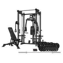 Load image into Gallery viewer, PR-5 Folding Power Rack with 130kg Olympic Bumper Weight, Bar &amp; Bench Set