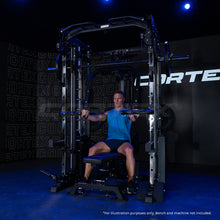 Load image into Gallery viewer, Cortex SM-25 6-In-1 Power Rack with Smith &amp; Cable Machine + Jammer Arms + Chest Fly Attachment + 23kg Weights Add On + BN-9 Bench + Ultimate Olympic Bumper Weight Plate &amp; Barbell Package