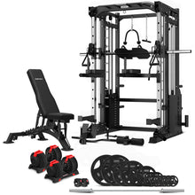 Load image into Gallery viewer, Cortex SM-25 Multi Gym with 100kg Olympic Tri-Grip Weight, Bar, 48kg Revolock and Bench Set