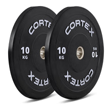 Load image into Gallery viewer, Cortex Black Series V3 Rubber Olympic Bumper Plate Set E 75kg (Plates and Bar)