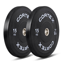 Load image into Gallery viewer, Cortex Black Series V3 Rubber Olympic Bumper Plate Set E 75kg (Plates and Bar)