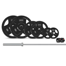 Load image into Gallery viewer, Cortex Tri-Grip V2 Rubber Olympic Plate Set F 90kg (Bar and Plates)