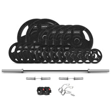 Load image into Gallery viewer, Cortex Tri-Grip V2 Rubber Olympic Plate Set G 145kg (Bar, Dumbbells, Plates)