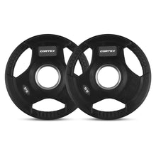 Load image into Gallery viewer, Cortex Tri-Grip V2 Rubber Olympic Plate Set G 145kg (Bar, Dumbbells, Plates)