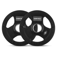Load image into Gallery viewer, Cortex Tri-Grip V2 Rubber Olympic Plate Set G 145kg (Bar, Dumbbells, Plates)