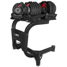 Load image into Gallery viewer, LSG Adjustable Dumbbells 2.5kg-24kg (Pairs) + Dumbbell Stand