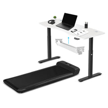 Load image into Gallery viewer, WalkingPad C2 Treadmill + ErgoDesk Automatic Standing Desk 1500mm in White/Black + Cable Management Tray