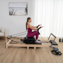 Load image into Gallery viewer, Lifespan Fitness Contour Folding Wooden Pilates Reformer Machine Set (Black)