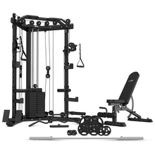 Load image into Gallery viewer, LSG GRK-110 with FID Bench, 90kg Olympic Weights - Barbell and Rubber Tri-Grip Plates