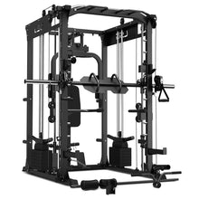 Load image into Gallery viewer, GRK200 10-in-1 Home Gym Station, Power Rack, Smith Machine and Cable Crossover + 90kg Olympic Barbell &amp; Bumper Plate Set