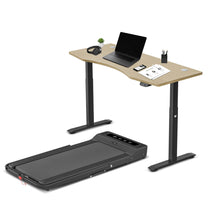 Load image into Gallery viewer, LSG Nimbus Walking Pad Treadmill + ErgoDesk Automatic Standing Desk 1500mm (Oak)