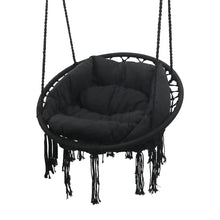 Load image into Gallery viewer, Hammock Hanging Swing Chair with Cushions in Black