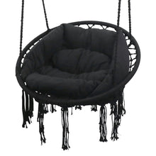 Load image into Gallery viewer, Hammock Hanging Swing Chair with Cushions in Black