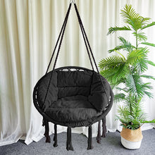 Load image into Gallery viewer, Hammock Hanging Swing Chair with Cushions in Black