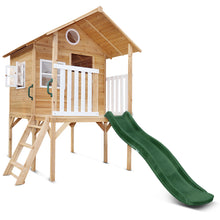 Load image into Gallery viewer, Archie Cubby House (Elevated) with 1.8m Slide (Green)