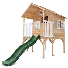 Load image into Gallery viewer, Archie Cubby House (Elevated) with 1.8m Slide (Green)