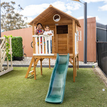 Load image into Gallery viewer, Archie Cubby House (Elevated) with 1.8m Slide (Green)
