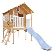 Load image into Gallery viewer, Archie Cubby House - Elevated with 1.8m Pastel Blue Slide