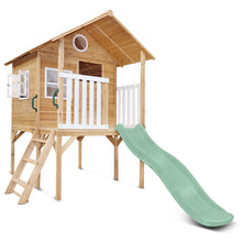 Load image into Gallery viewer, Archie Cubby House - Elevated with 1.8m Pastel Green Slide