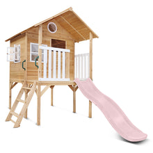 Load image into Gallery viewer, Archie Cubby House - Elevated with 1.8m Pastel Pink Slide