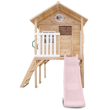 Load image into Gallery viewer, Archie Cubby House - Elevated with 1.8m Pastel Pink Slide