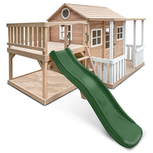 Load image into Gallery viewer, Finley Cubby House with 1.8m Slide (Green)
