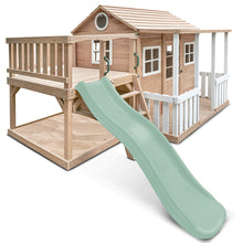 Load image into Gallery viewer, Finley Cubby House with 1.8m Slide (Pastel Green)