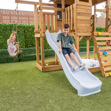 Load image into Gallery viewer, Kingston Cubby House, Monkey Bars &amp; Swing Set with 2.2m Slide (White)
