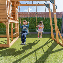 Load image into Gallery viewer, Kingston Cubby House, Monkey Bars &amp; Swing Set with 2.2m Slide (White)