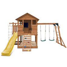 Load image into Gallery viewer, Kingston Cubby House, Monkey Bars &amp; Swing Set with 2.2m Slide (Yellow)