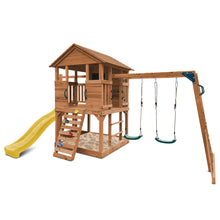 Load image into Gallery viewer, Kingston Cubby House, Monkey Bars &amp; Swing Set with 2.2m Slide (Yellow)