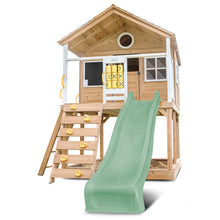 Load image into Gallery viewer, Warrigal Cubby House with 2.2m Slide (Pastel Green)