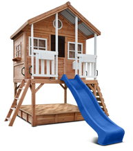 Load image into Gallery viewer, Winchester Cubby House (Elevated 1.2m) with 2.2m Slide (Blue)