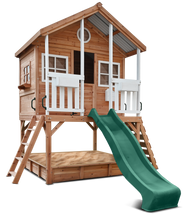 Load image into Gallery viewer, Winchester Cubby House (Elevated 1.2m) with 2.2m Slide (Green)