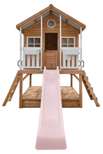 Load image into Gallery viewer, Winchester Cubby House (Elevated 1.2m) with 2.2m Slide (Pastel Pink)