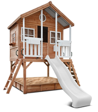 Load image into Gallery viewer, Winchester Cubby House (Elevated 1.2m) with 2.2m Slide (White)