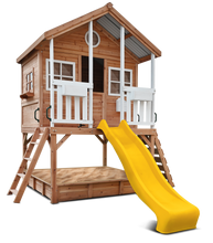 Load image into Gallery viewer, Winchester Cubby House (Elevated 1.2m) with 2.2m Slide (Yellow)