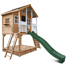 Load image into Gallery viewer, Winchester Cubby House (Elevated 1.45m) with 3.0m Slide (Green)
