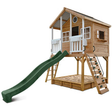 Load image into Gallery viewer, Winchester Cubby House (Elevated 1.45m) with 3.0m Slide (Green)