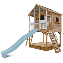 Load image into Gallery viewer, Winchester Cubby House (Elevated 1.45m) with 3.0m Slide (Pastel Blue)