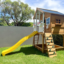 Load image into Gallery viewer, Winchester Cubby House (Elevated 1.45m) with 3.0m Slide (Pastel Green)