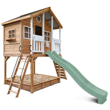 Load image into Gallery viewer, Winchester Cubby House (Elevated 1.45m) with 3.0m Slide (Pastel Green)
