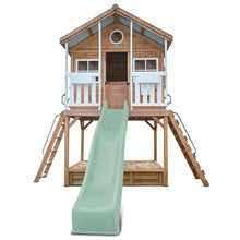 Load image into Gallery viewer, Winchester Cubby House (Elevated 1.45m) with 3.0m Slide (Pastel Green)