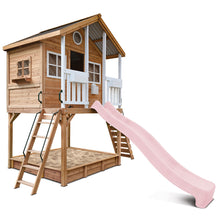 Load image into Gallery viewer, Winchester Cubby House (Elevated 1.45m) with 3.0m Slide (Pastel Pink)